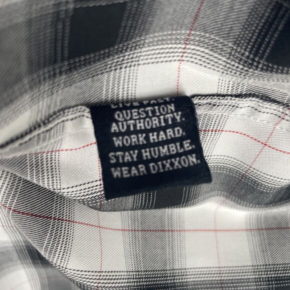 Dixxon Flannel Button Plaid Short Sleeve Shirt Mens 4XL White Black Red D-Lux - Picture 8 of 9
